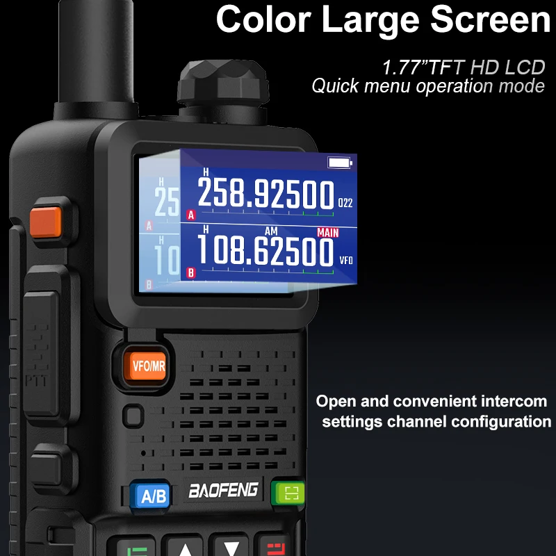 Baofeng UV-5RH Air Band Walkie Talkie Tri-Power Wirless Copy Frequency AM FM Multi-Band NOAA Long Range Receiver 2 Way Ham Radio