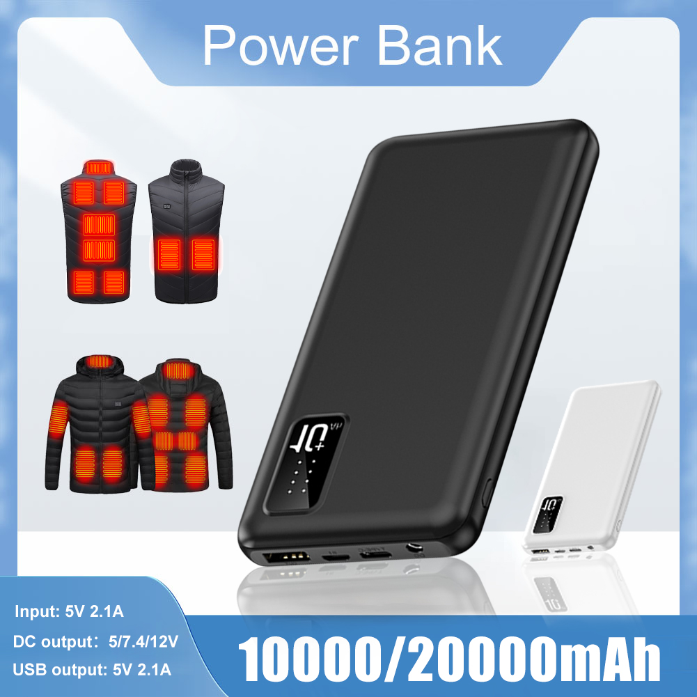 10000/20000mAh Power Bank Portable Charging External Battery 5V 2A Fast Heating Vest Jacket Underwear