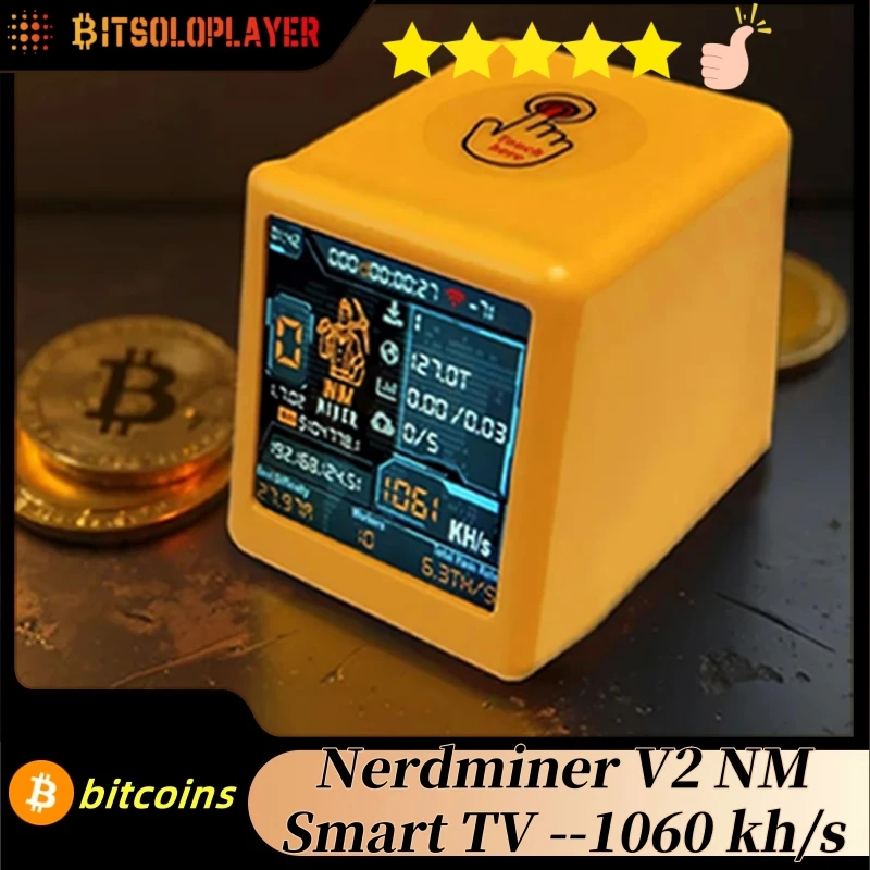 NMMiner NM TV Smart TV 1060KH/s lepszy niż Nerdminer v2 ESP32 BTC SOLO Lottery Miner & Inteligentny prezent domowy cichy zegar biurkowy