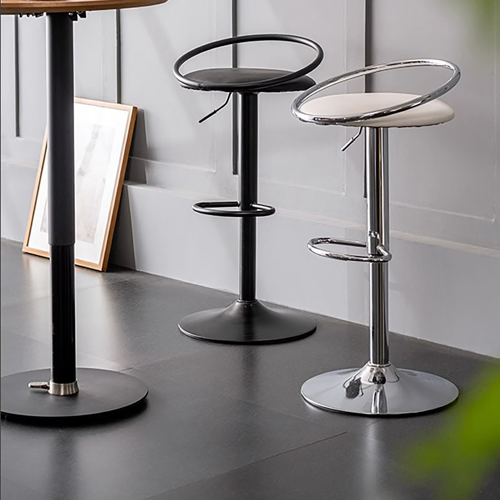 360 ° drehbarer Drehstuhl, einfacher Metall hochstuhl, drehbarer Bar stuhl für Juwelier geschäft Empfangs bar Küche