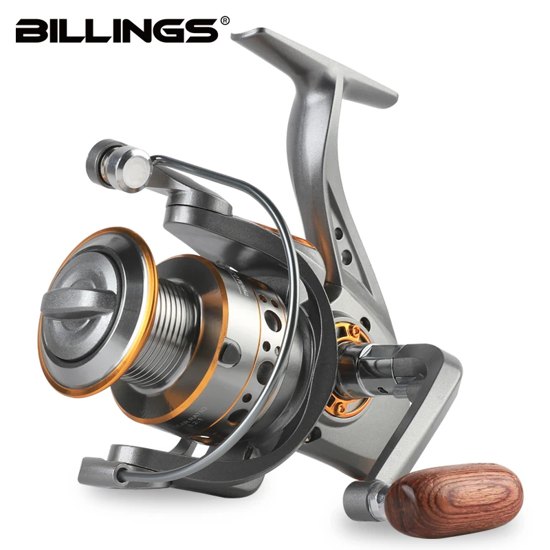 BILLINGS DC 1000 ~ 7000 Series, relación de engranaje 5,2: 1, arrastre máximo de 26LB, carrete de Metal CNC, carrete de pesca giratorio, para agua dulce y salada