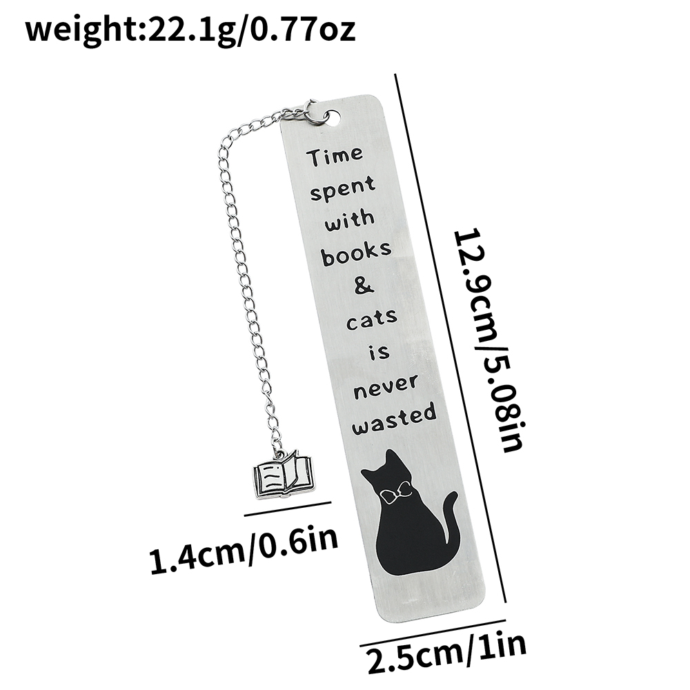 1 ชิ้นแมวน่ารักบุ๊คมาร์คโลหะบุ๊คมาร์คแฟนหนังสือคอลเลกชันโรงเรียนของขวัญสําหรับเพื่อนและครูอ่านเครื่องหมาย