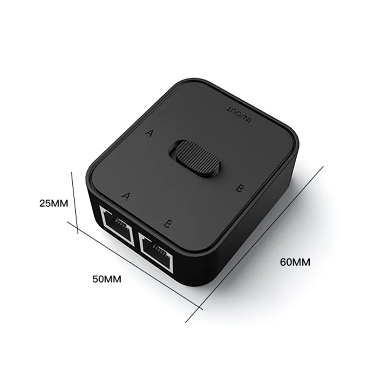 2 Port RJ45 LAN CAT6 Netzwerk-Switch-Wahlschalter 1000 Mbit/s 2 in 1 Out/1 in 2 Out Interner externer Netzwerk-Switcher-Splitter