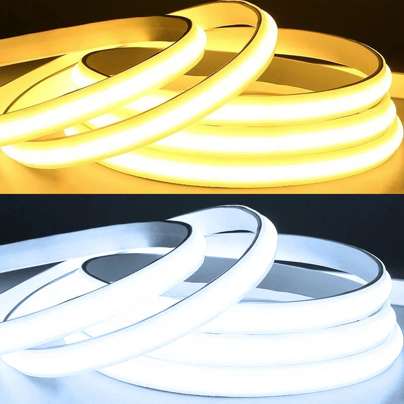 1 M-30 M 220V COB LED Strip Light กันน้ํา COB LED เทป EU ปลั๊กไฟริบบิ้นแบบยืดหยุ่นโคมไฟสําหรับห้องนอนห้องครัวตกแต่งกลางแจ้ง