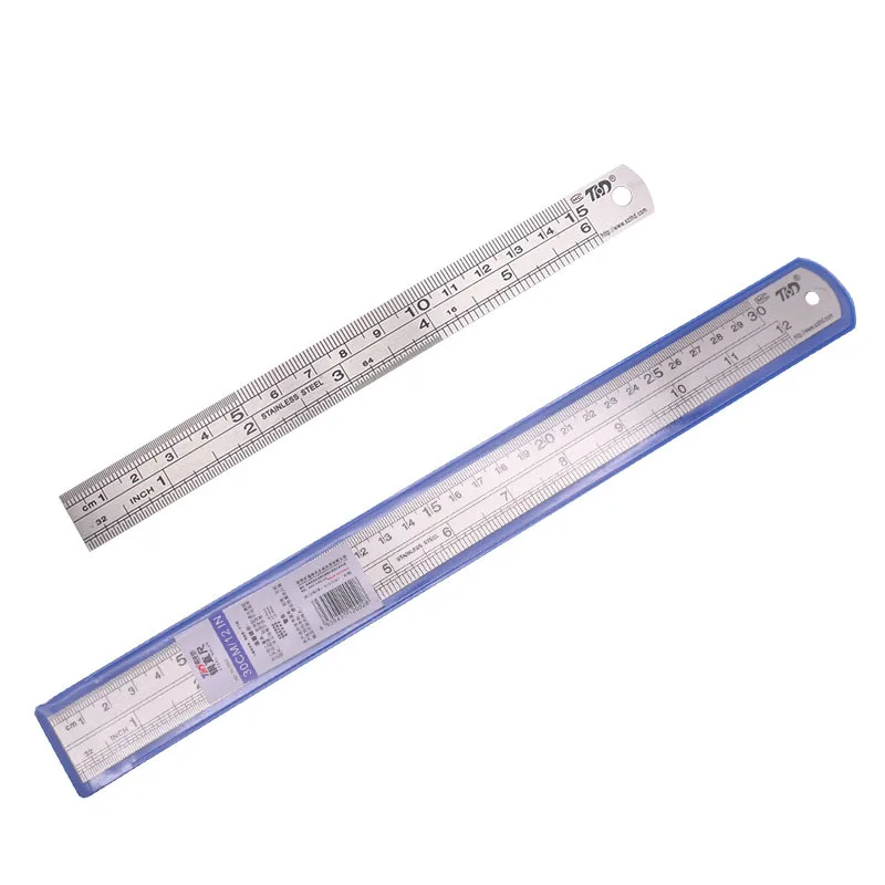 High Precision Stainless Steel Ruler Set 6 8 12 16 20 Inch Double-Sided Metal Measuring Tools for Office and Drawing