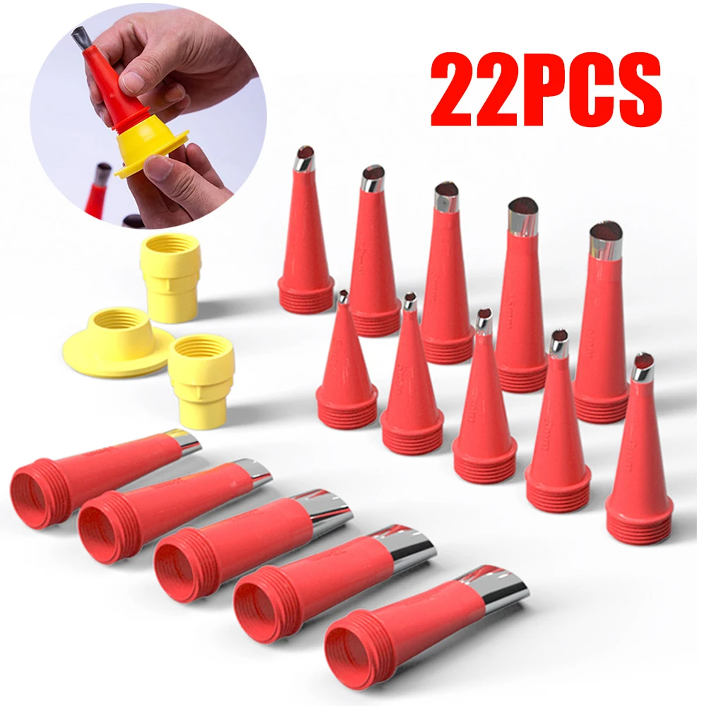 22PCS Stainless Steel Caulking Nozzle Silicone Tool Set for Sink Sealant Application
