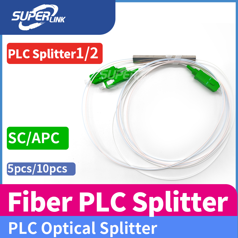 5 шт./10 шт. оптоволоконный разветвитель PLC 1x2 SC APC 1:2 ftth Мини-стальная трубка типа 0,9 мм оптоволоконный разветвитель SC/APC Разъем