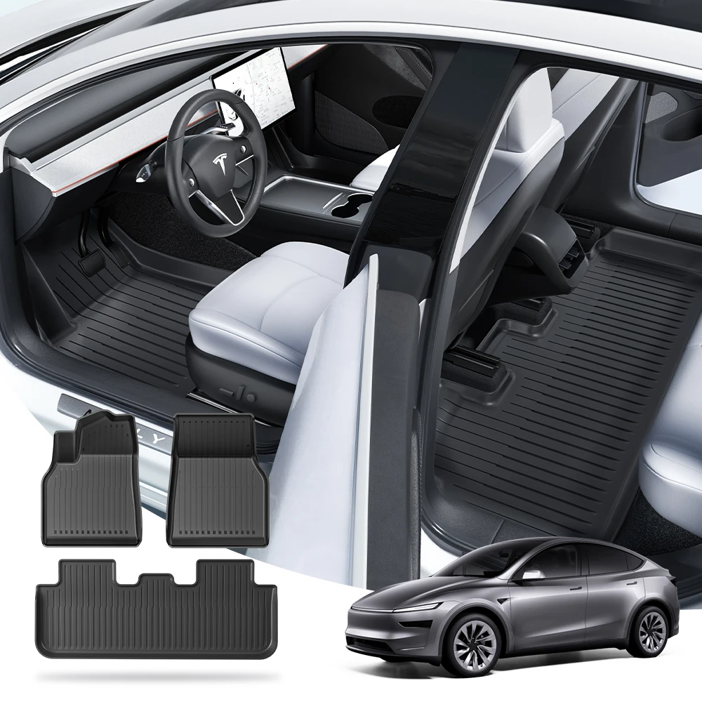 YZ For Tesla Floor Mat Model Y Juniper 2025 Car Trunk Mat Luggage Mat TPE waterproof Anti-Slip Set Floor Liner Mat