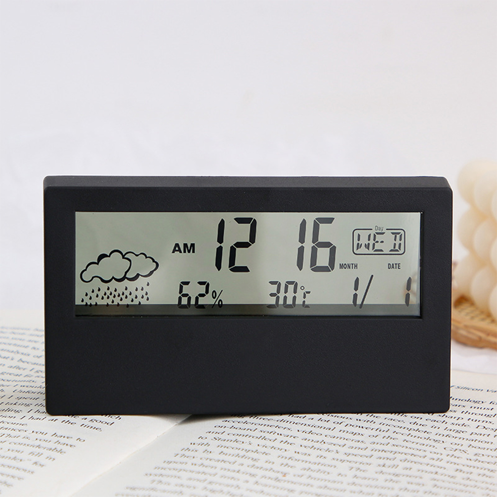 LED Thermometer Thermo-Hygrometer Multifunction Electronic Temperature Humidity Meter Weather Station for Home With Alarm Clock