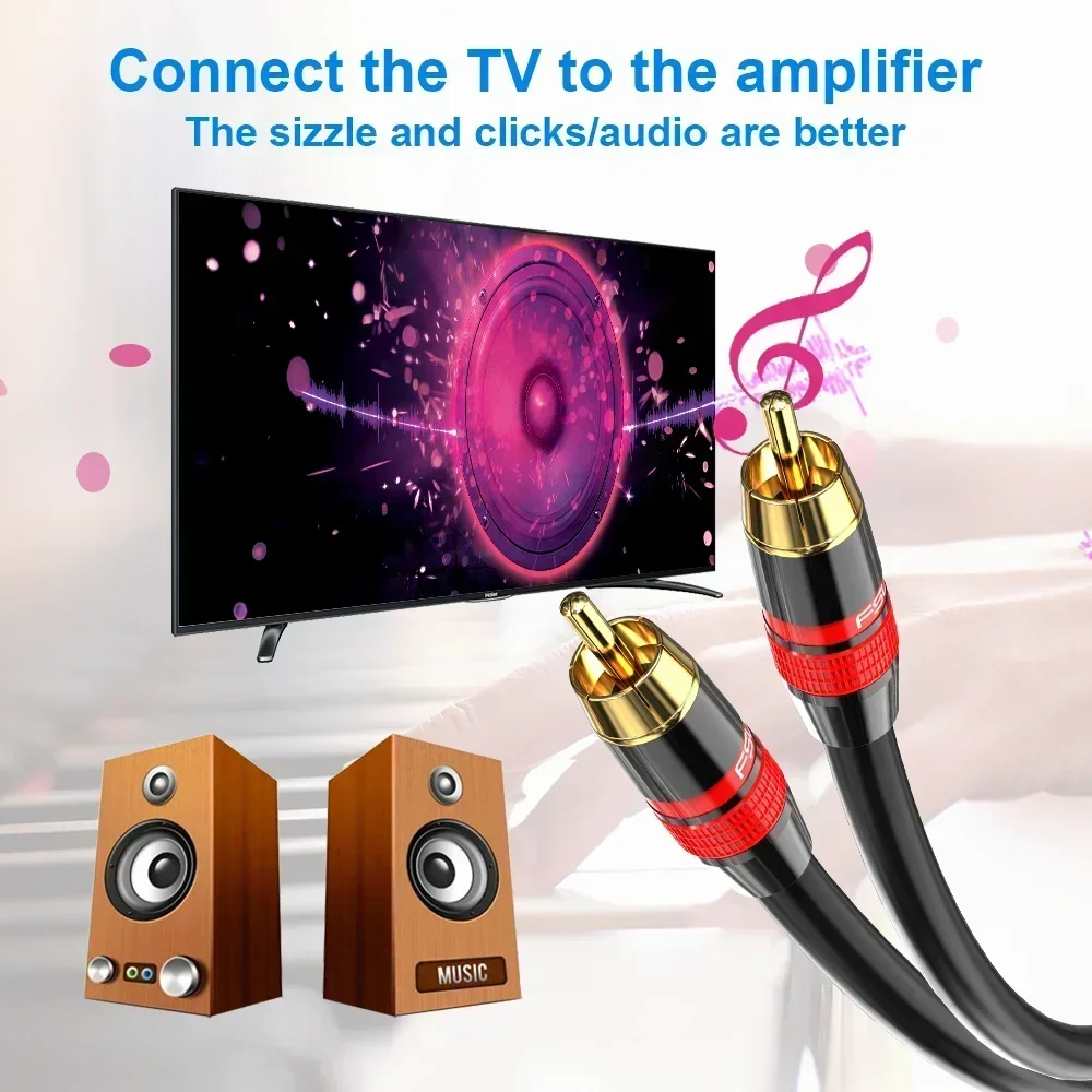 Коаксиальный цифровой аудиокабель RAC SPDIF RCA-кабель RCA Аудио-видео штекер для DVD-проектора ТВ Усилитель динамиков 0,5 м 1 м 2 м 3 м 5 м