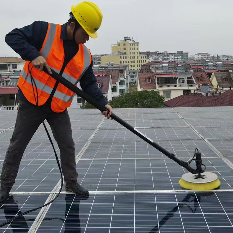 Cepillo de limpieza de Panel Solar, longitud ajustable, 3,5 m, 5,5 m, 7,5 m, Cepillo giratorio