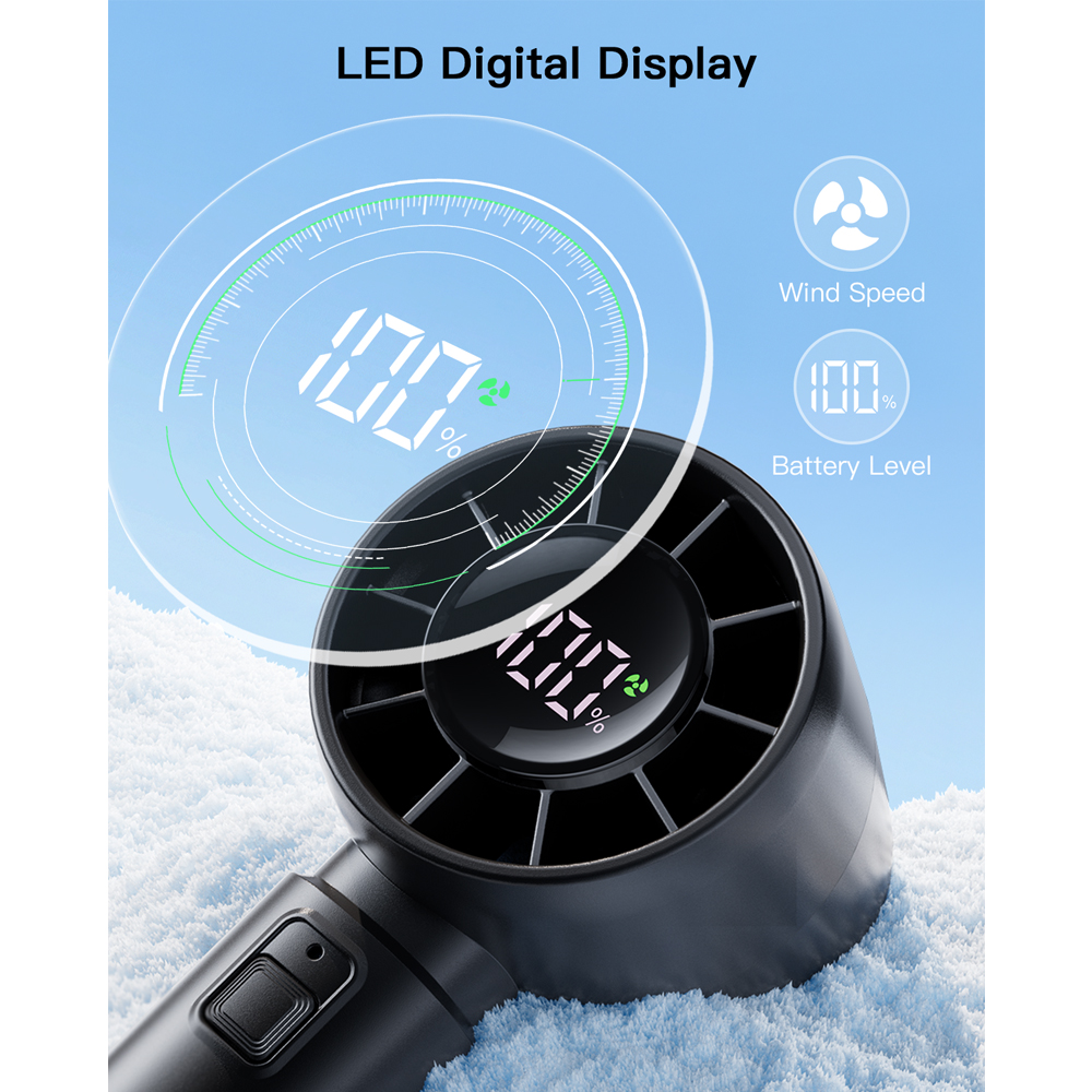 coldSky draagbare handventilator 4000 mAh batterijvoeding met LED-display Handheld persoonlijke kleine ventilator 5-snelheden miniventilator voor op reis