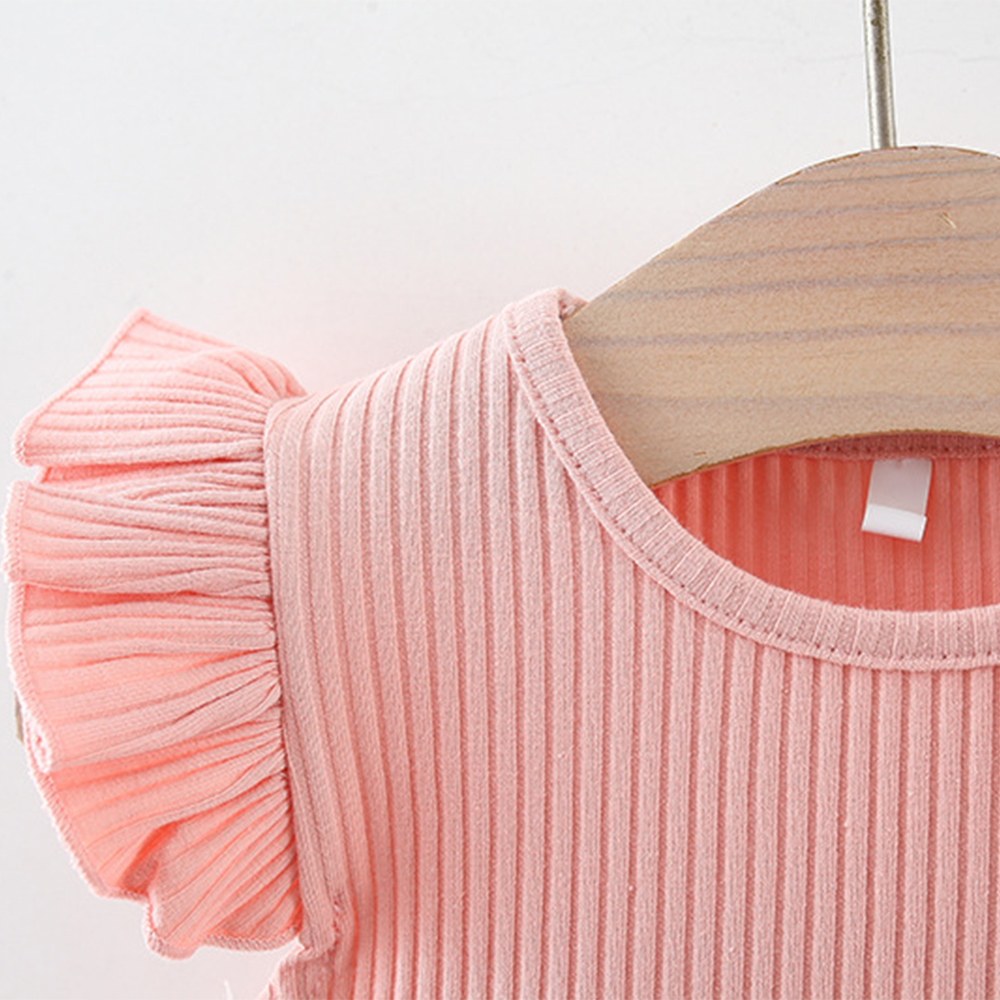 Sommer neue Taille Linie Blume Mesh Garn Rock Mädchen fliegende Ärmel gestrickt Pit Streifen kleinen Rock gespleißt Kleid