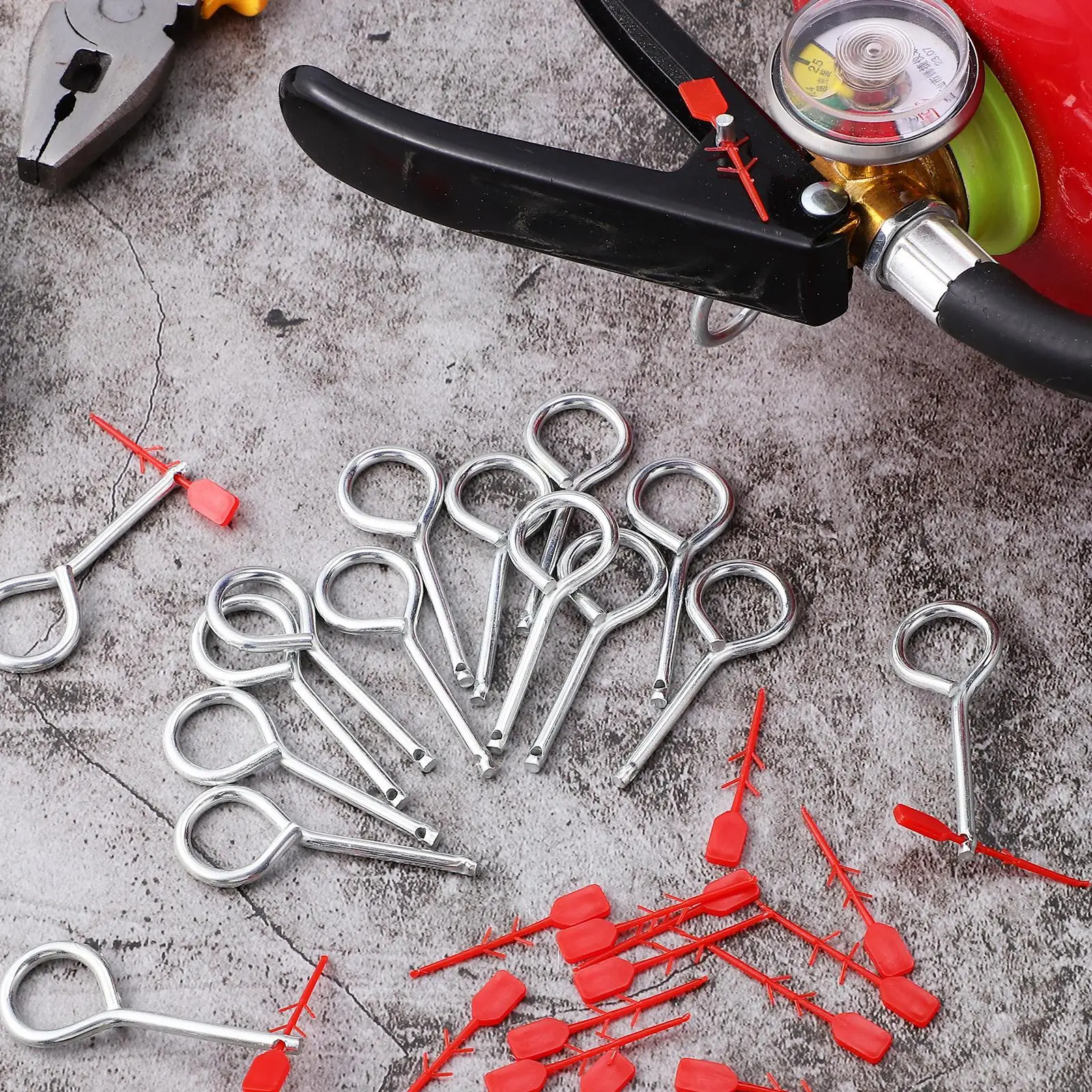 15 Sets Metal Fire Extinguisher Safety Pins Lock Latch Holder Replacement Parts For Handheld Extinguishers Red Plastic