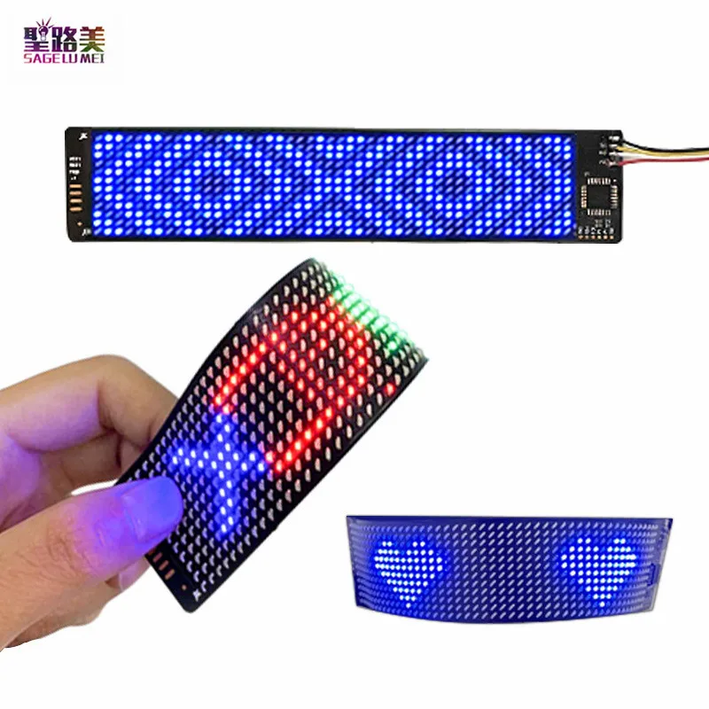 Bluetooth Có Thể Lập Trình Linh Hoạt Module LED Ứng Dụng Điện Thoại Pin Điều Khiển Mềm Mỏng Màn Hình Hiển Thị Màn Hình Cho Mũ Túi Áo Thun Mặt Nạ DIY