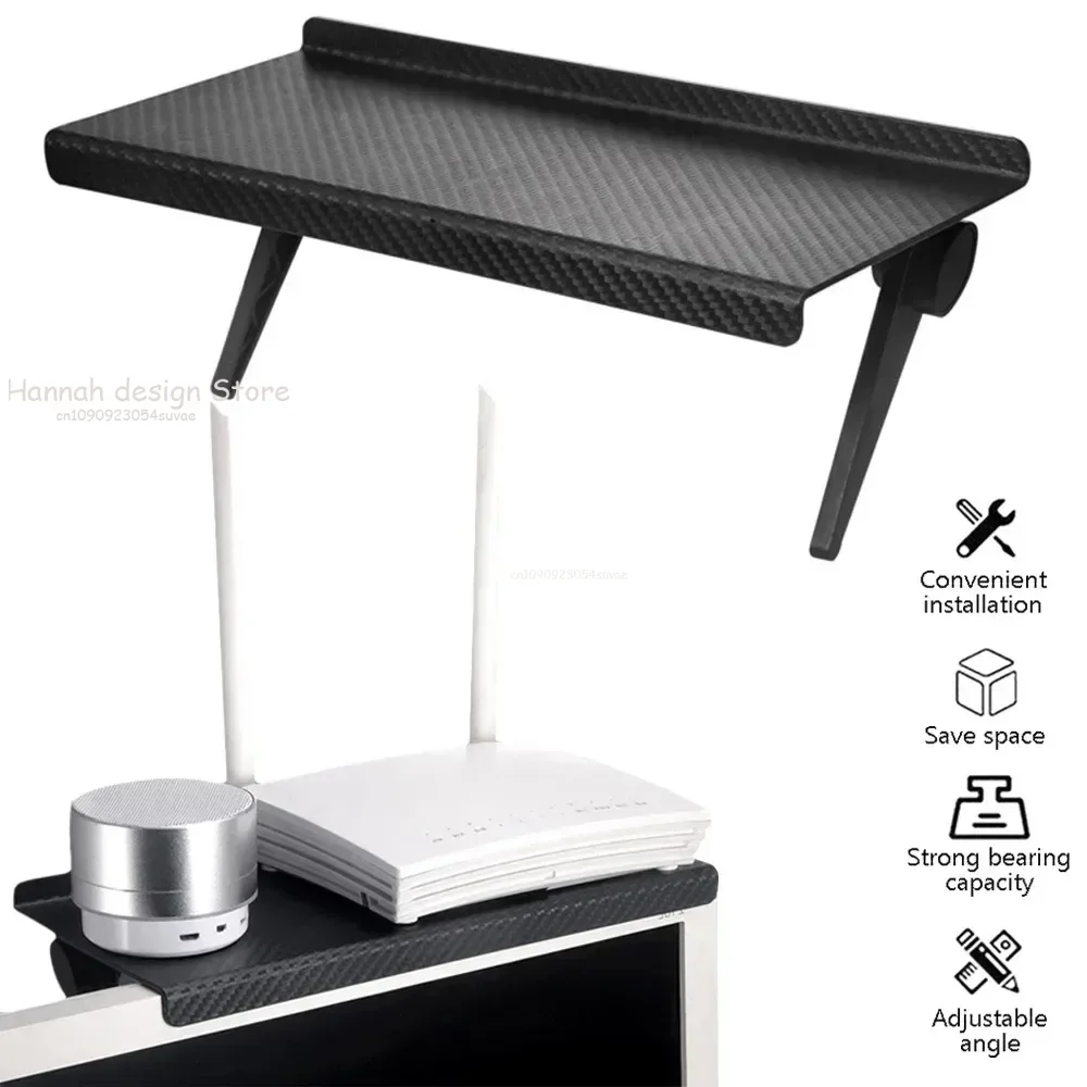 Adjustable TV Screen Top Shelf Rack Holder Computer Monitor Desktop Screen Top Shelf TV Buddy Organizer Home Office Storage Rack