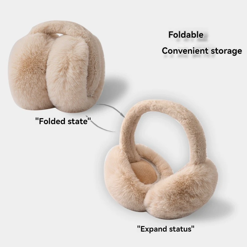 Calentador de orejas de felpa cálido para invierno para mujeres y hombres, orejeras de Color sólido a la moda, protección contra el frío para exteriores, orejeras, cubierta para las orejas, regalo de Navidad
