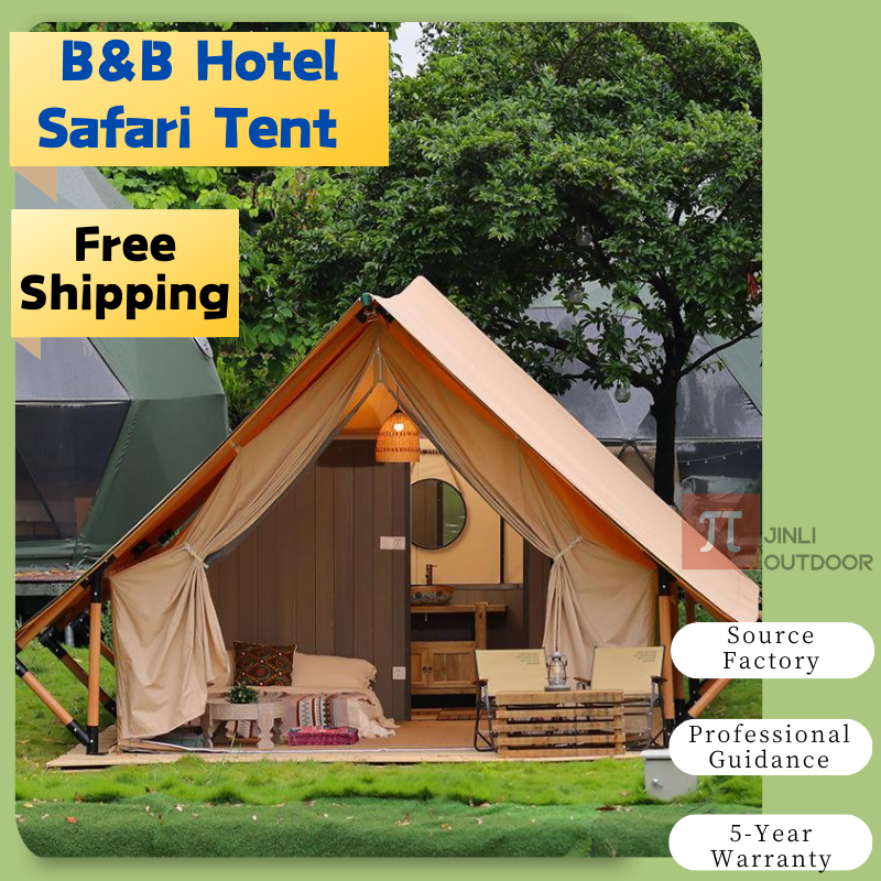 Barraca de caça segura resistente 900d oxford pano madeira safari hotel tenda glamping quatro estações cabine pequenas tendas safari fornecedores chineses