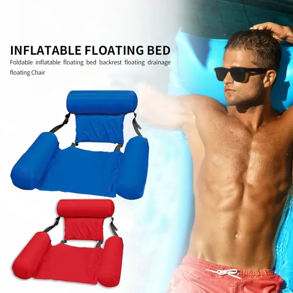 1Pc 100×120cm Inflatable Mattresses for Water Fun Swimming Pool Hammock Lounge Chairs Water Sports Pool Floats Beach Accessories