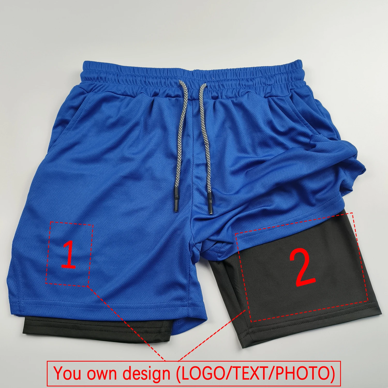Customized Men's and Women's Sports Shorts Quick drying Double layered 2-in-1 Shorts Team Customized Exclusive Customization