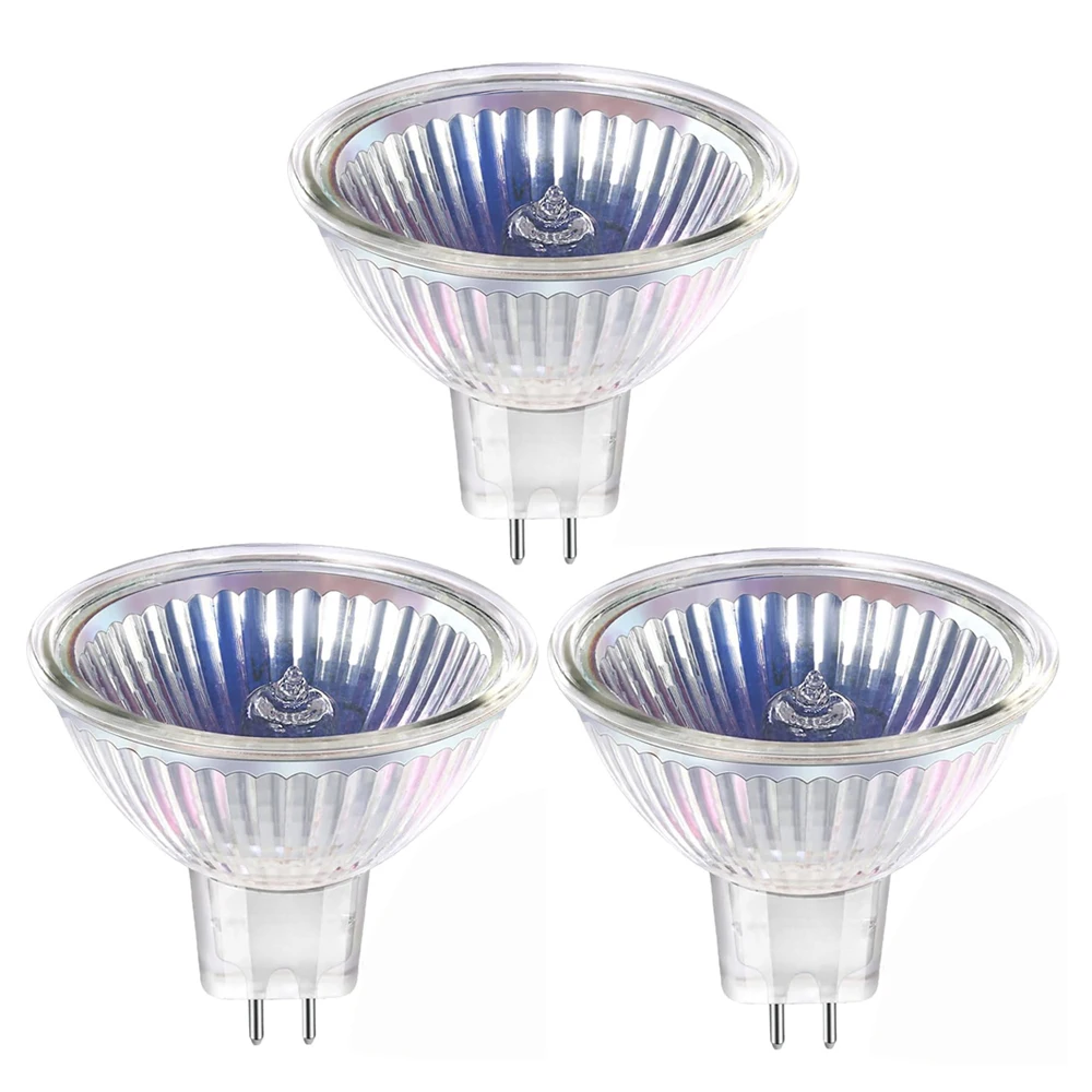 3 piezas 12V 10W 35W 50W MR16 bombillas halógenas Reflector de fibra óptica bombilla montaje en techo foco pista luz de paisaje