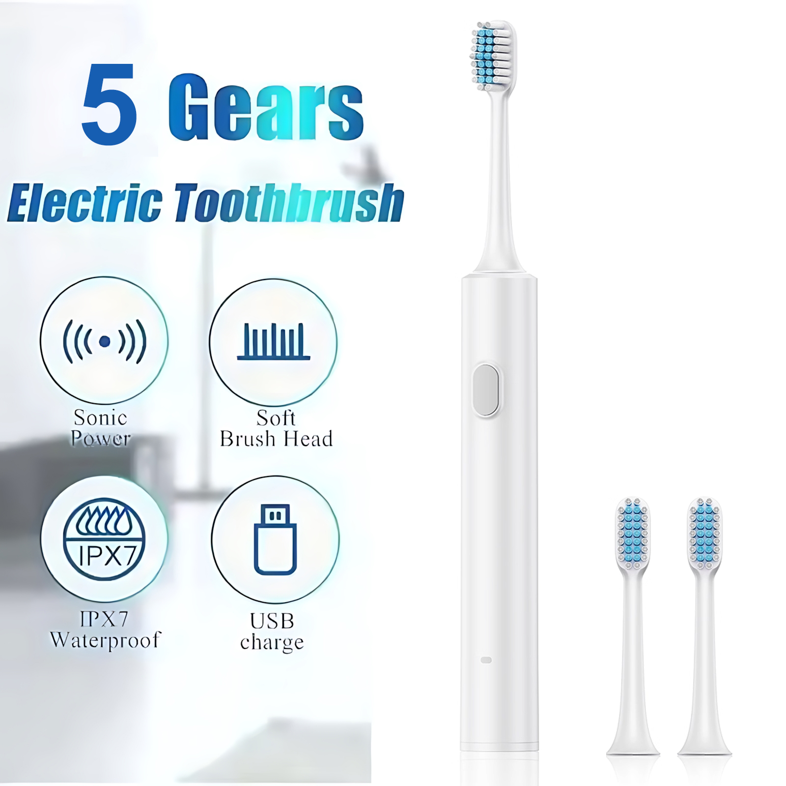 2026 Upgraded Sonic Electric Toothbrush IPX7Waterproof Smart Sonic Brush Ultrasonic Whitening Teeth Tooth Brush For Toothbrushes