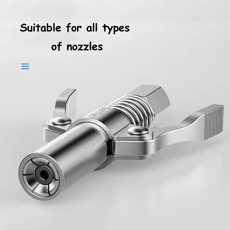 Łącznik narzędzia do smarowania 10000 PSI Wytrzymała, szybka blokada i zwalnianie Podwójny uchwyt Stal nierdzewna NPTI/8 Nieprzeciekająca końcówka narzędzia do smarowania
