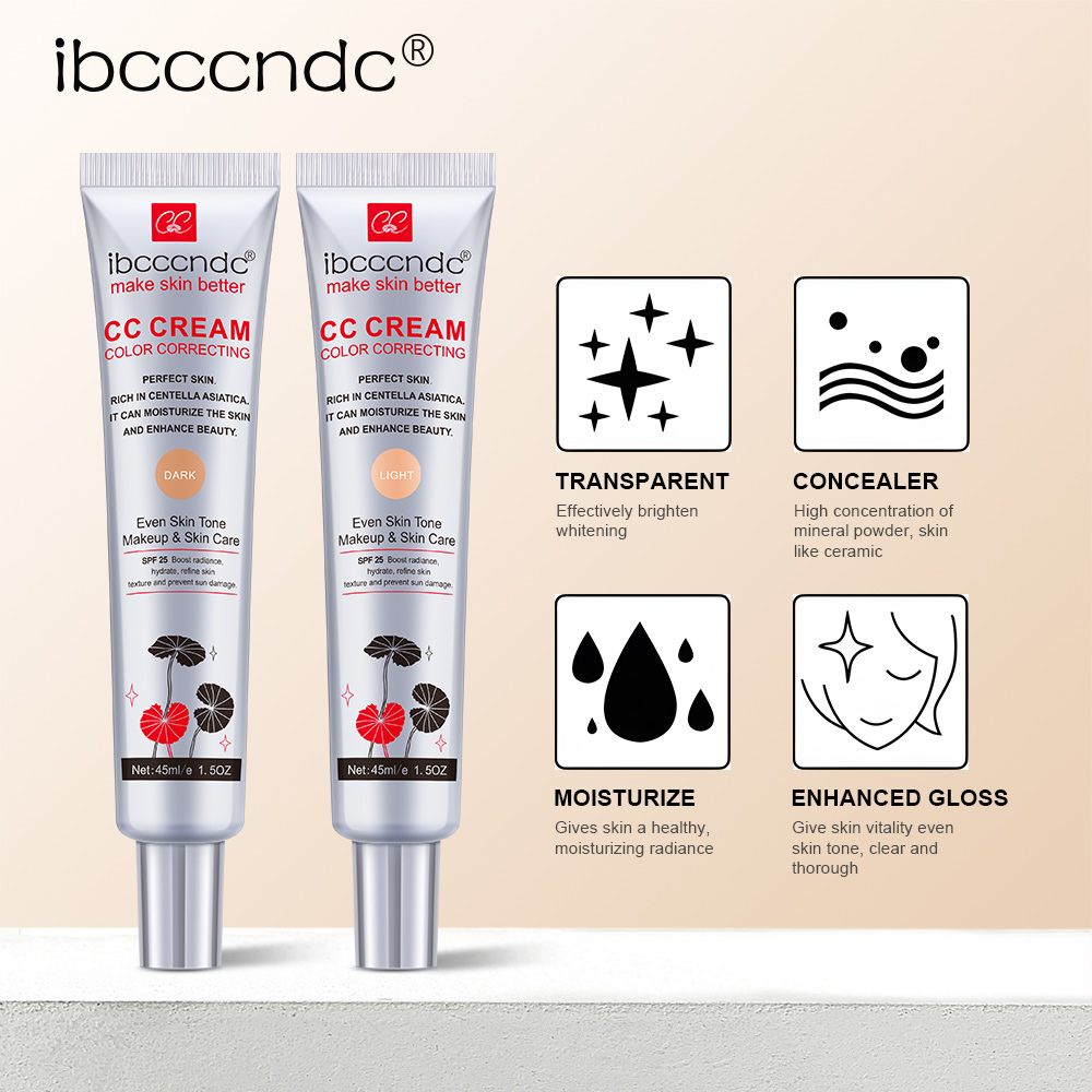 45 ml Farbkorrektur CC-Creme Gesichts Centella Asiatica Reparatur BB-Creme Natürlicher Concealer Whitening Liquid Foundation Kosmetik