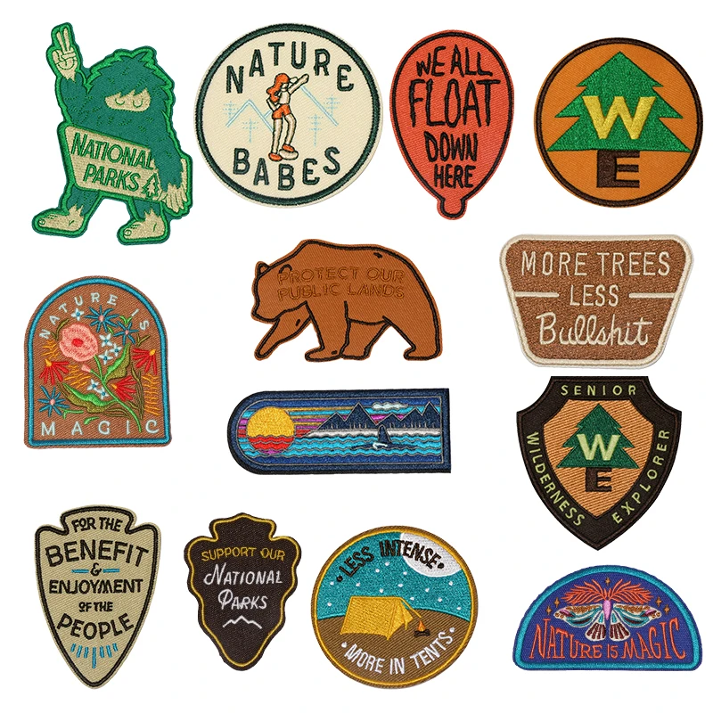 1PC National Park Explorer Embroidered Patch Iron On Sew On Patches For Clothing Cap Bag Jacket DIY Gift Badge With Hot Adhesive
