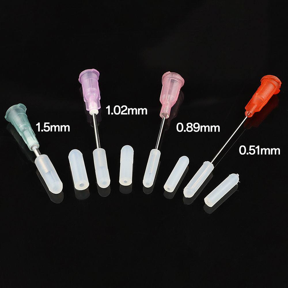 Aiguille de distribution avec capuchon en silicone, 50/100/200 pièces, aiguille à colle, couvercle de protection, aiguille de seringue, empêche la colle de solidification