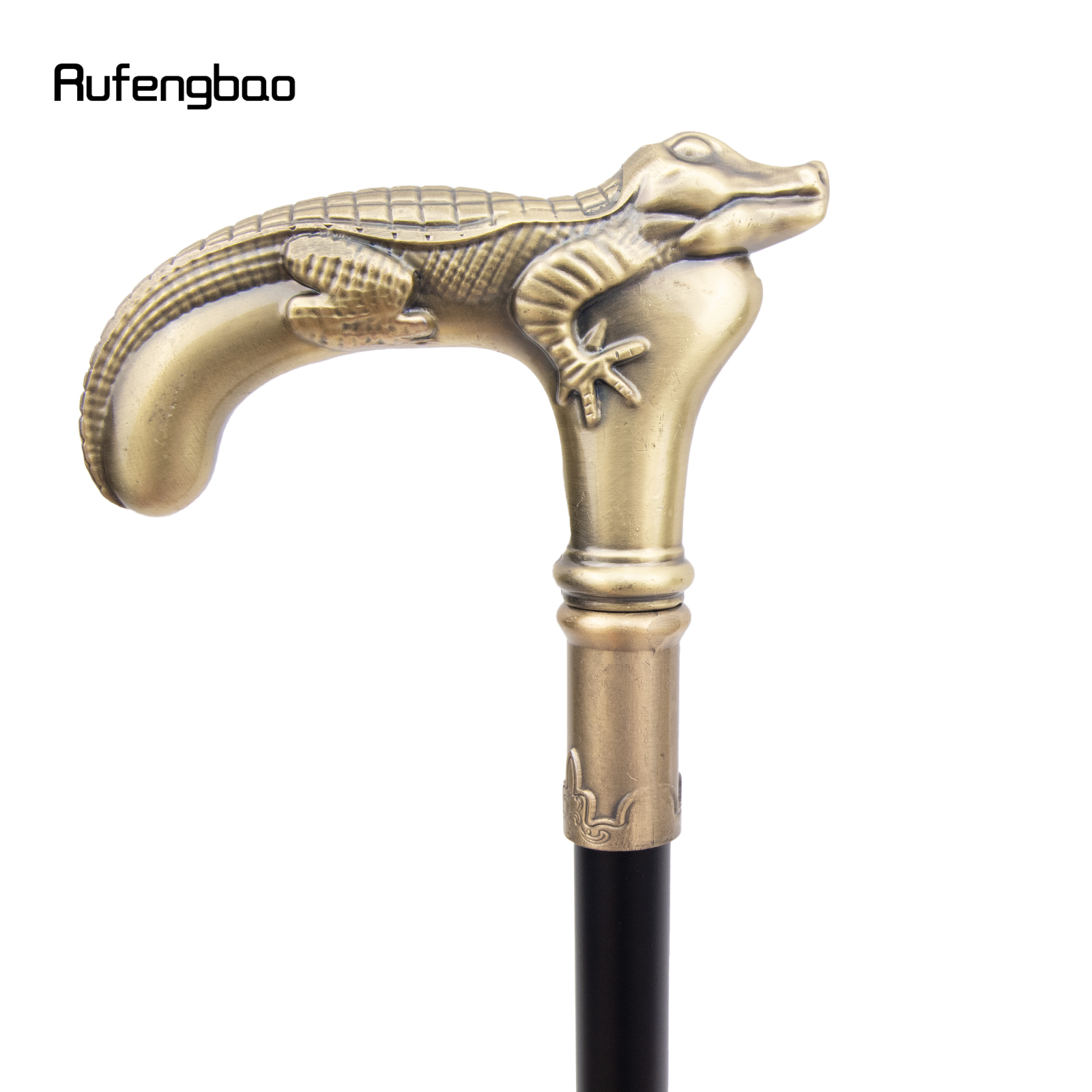 Kupfer Eidechse Gehstock mit versteckter Platte Selbstverteidigung Mode Rohr platte Cosplay Crosier Stick 89cm