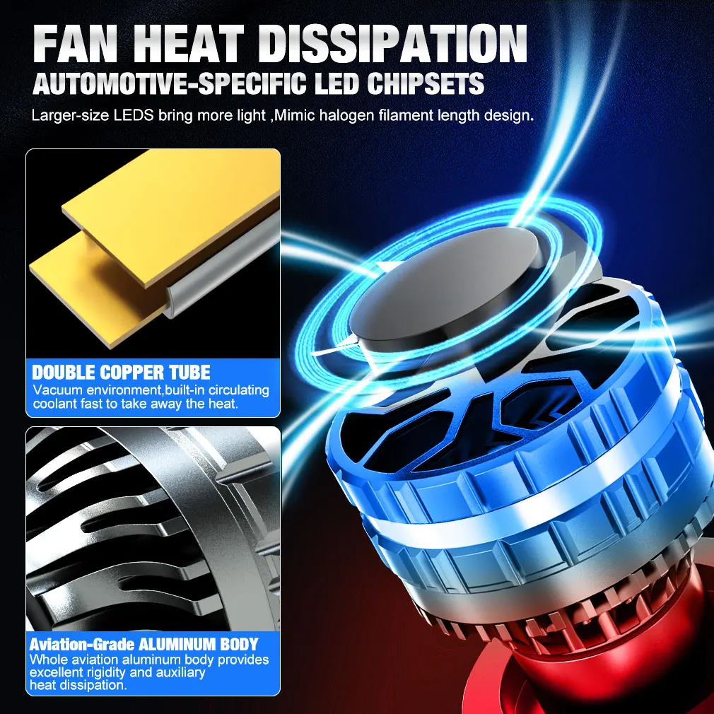 XSTORM H1 H3 H4 H7 LED H8 H11 9005 HB3 9006 HB4 9012 Hir2 bombilla de faro Led Canbus luz Kit de automóvil H7 Turbo lámpara antiniebla de coche