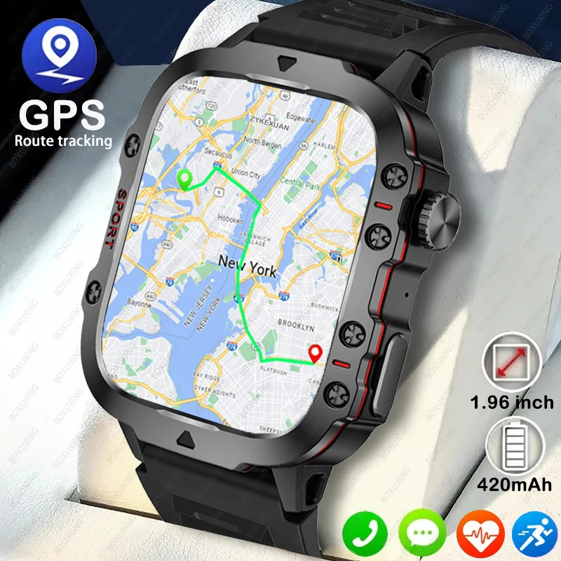 2024 neue Robuste Militärische GPS Smart Uhr Männer AMOLED HD Bildschirm Herzfrequenz Bluetooth Anruf Wasserdichte Outdoor SmartWatch Für Xiaomi