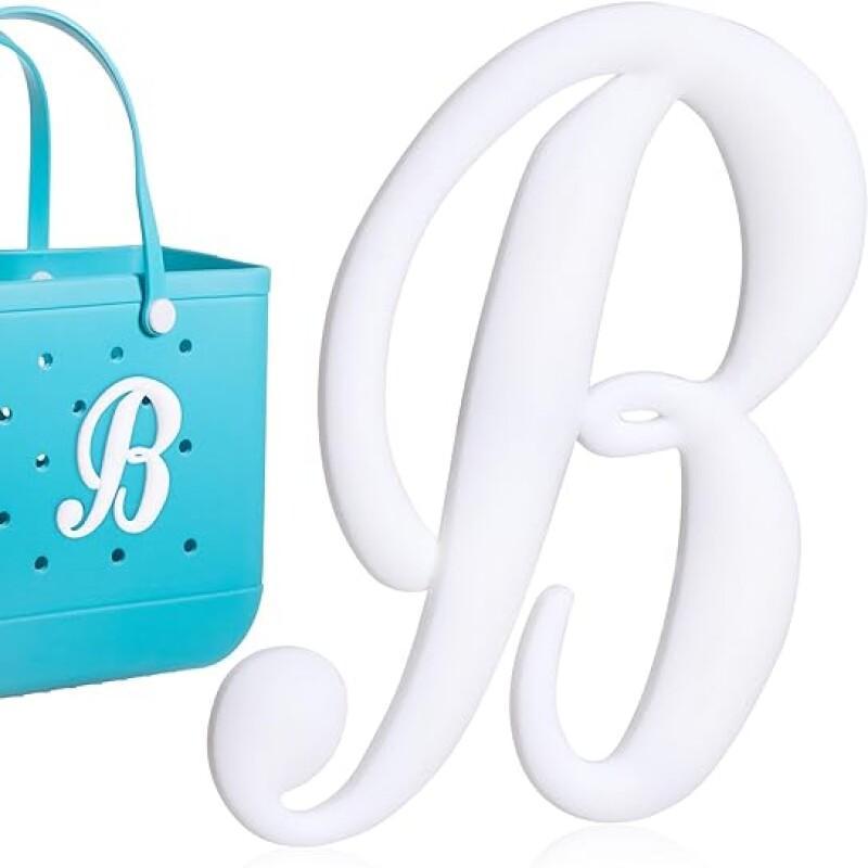 1pc Decorative Letter for Handbag, Color White Alphabet Letters Decor Accessories Alphabet 3D Letters for Beach Tote Bag