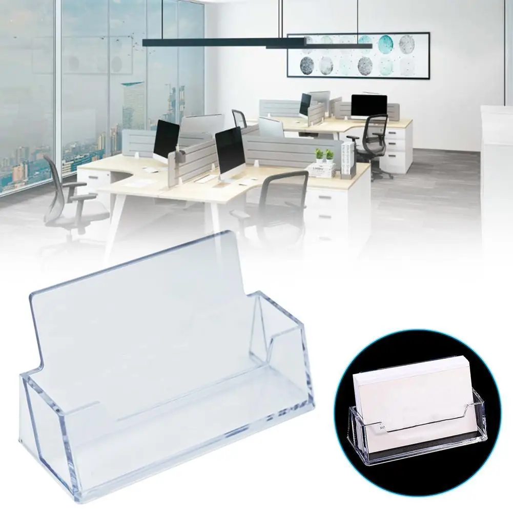 1/2/3/4/5/pcs Business Card Case Desktop Office Business Card Holders Display Stands Plastic Transparent Shelf Box Storage New