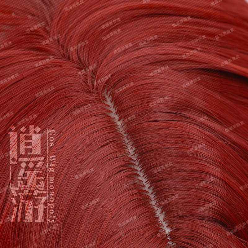 コスプレウィッグ,45cm,人工毛,ダークレッド,耐熱性,ハロウィーンパーティー用,アニメ