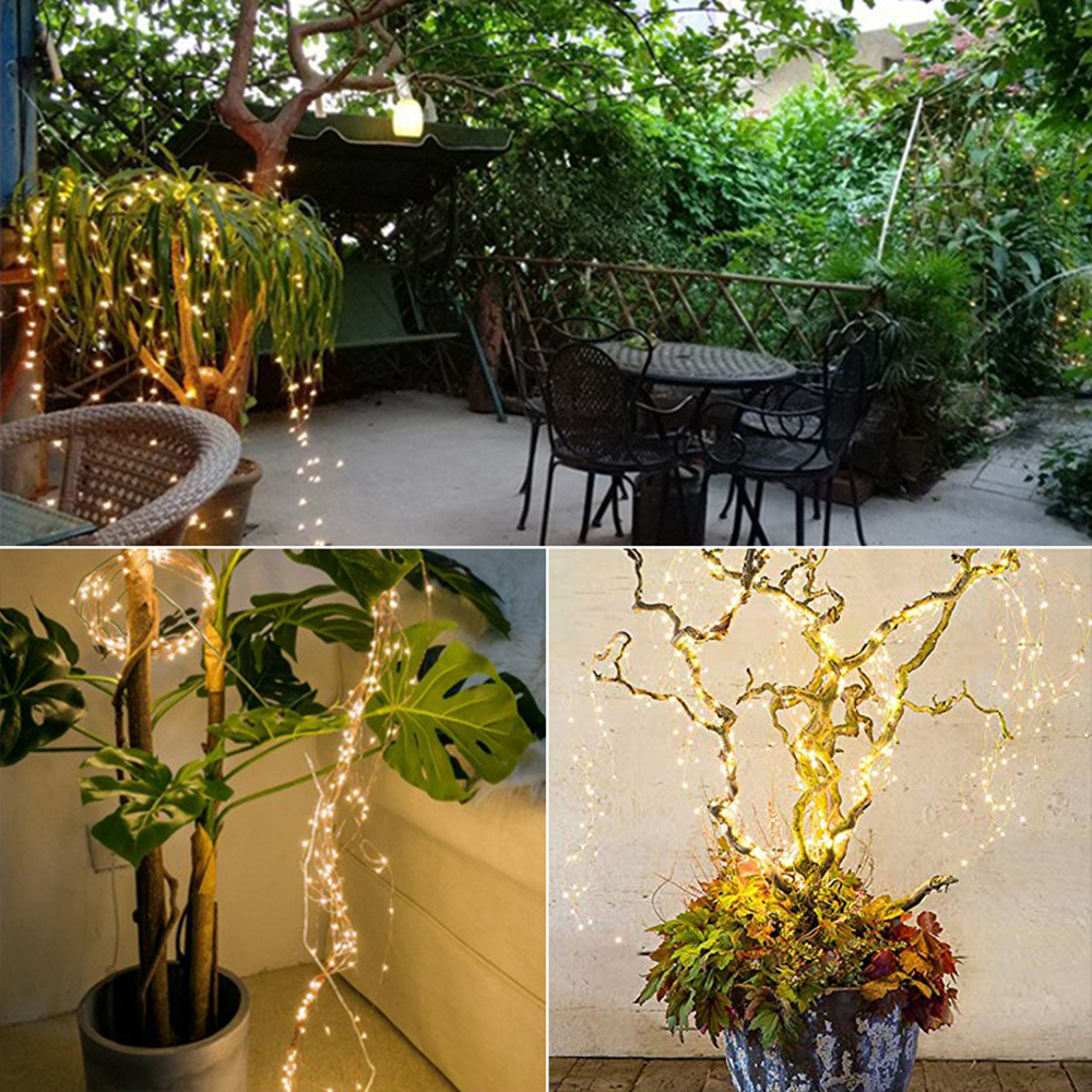 Led Waterfall Lights 2M Outdoor Tree Garlands Green Garden Christmas Fairy String Lanterns Waterfall Bedroom Wedding Decoration