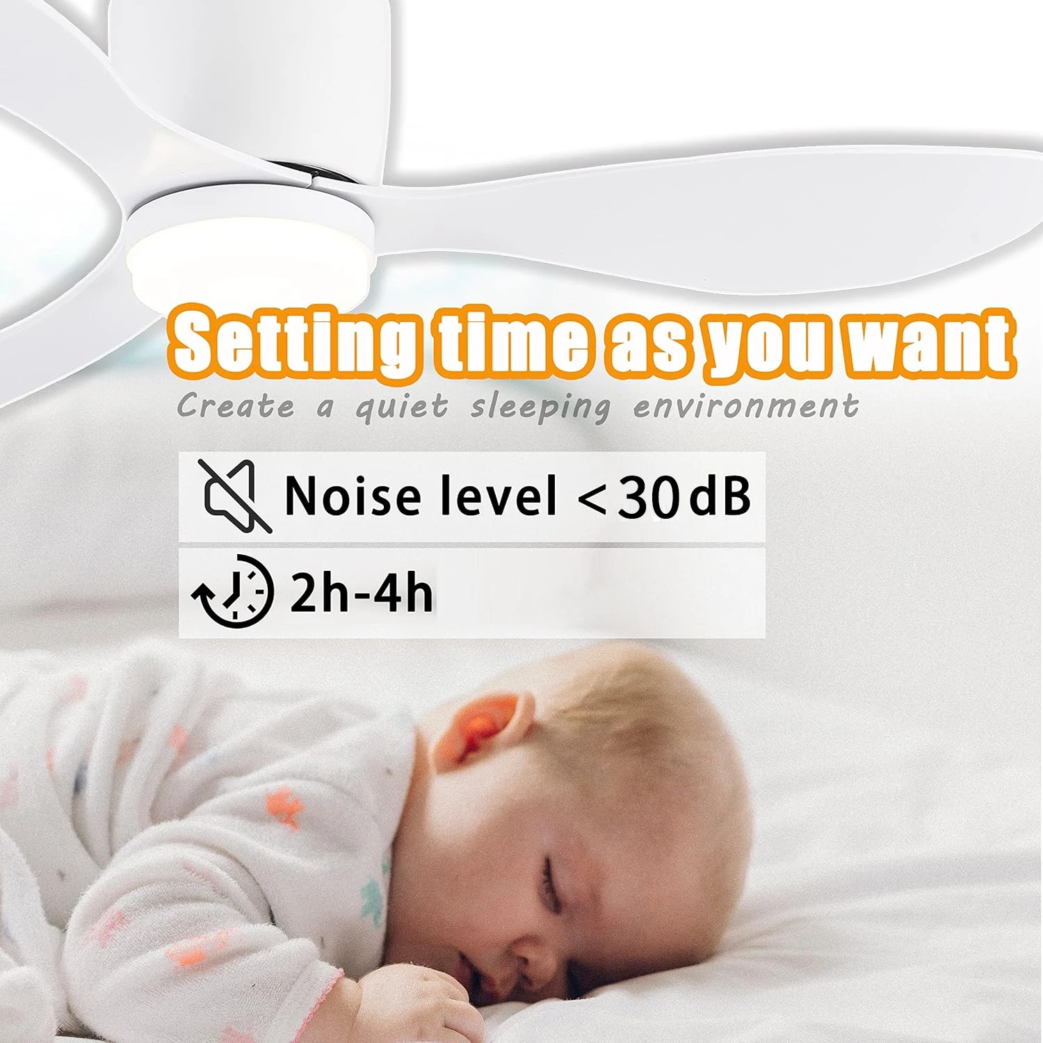 42Inch Mount Ceiling Fan Light with 3 Colors, 6 Speeds, Timing, Low Profile Ceiling Fan with Remote Control  Bedroom Dining Room