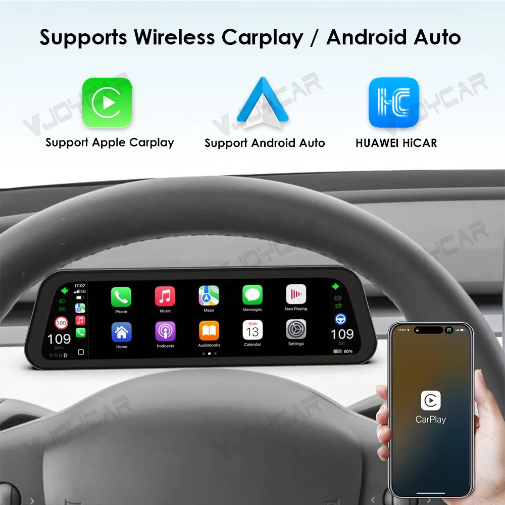 voor Tesla Nieuwe Gen 2 9,6 inch Instrumentendisplay Model Y 3 Dodehoeksherinnering OTA Update Nieuw Model 3 Nieuw Y Juniper Dashboard