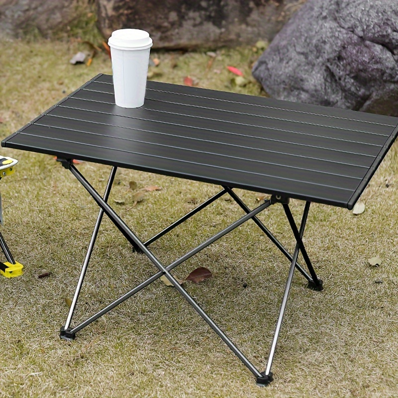 Folding Table, Indoor Outdoor Heavy Duty Portable Folding Square Aluminum Dining Table with Storage Bag for Picnic, Camping