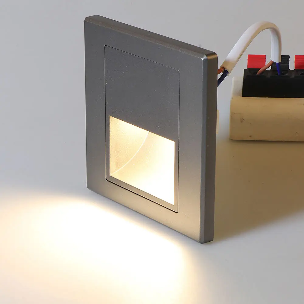 Sensore di luce del rilevatore di movimento PIR luci a led AC 110 V-240 V Lampada da parete per camera da letto con scala da incasso luce notturna a led