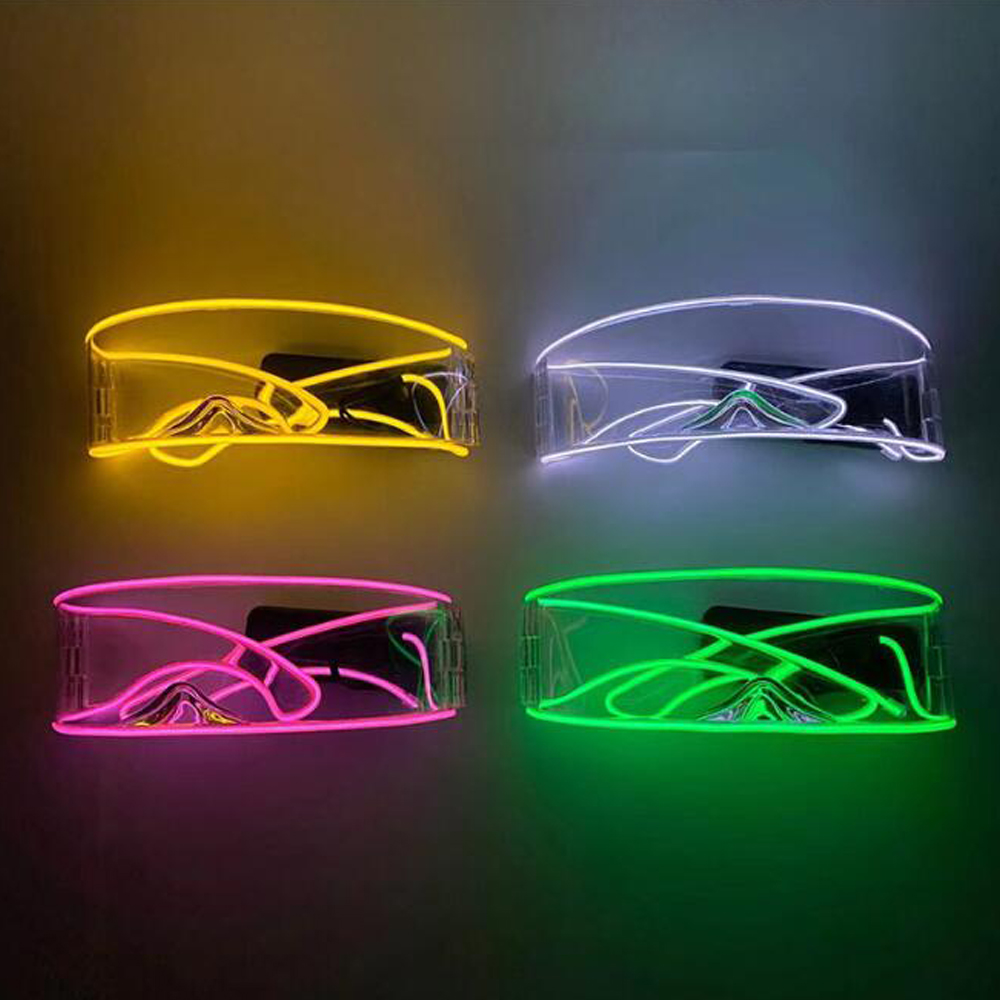LED Light Up Óculos Rave para o Natal e Halloween, Luminous Visor Party