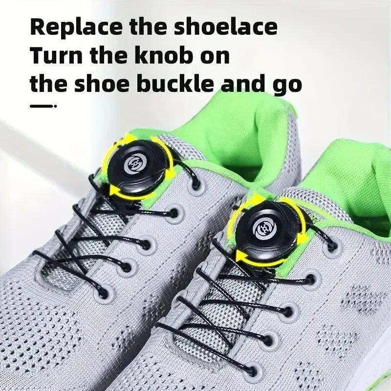 1 par de cordones de zapatillas de deporte de cuerda con hebilla automática giratoria de alambre de Metal para niños/adultos sin cordones cordones de zapatos de bloqueo rápido zapatillas de deporte