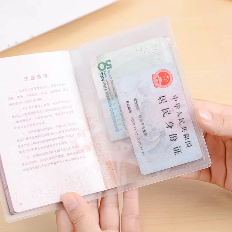 eTya-funda impermeable para pasaporte de viaje, billetera transparente de PVC, tarjeteros de identificación, funda, soporte para tarjetas de crédito comerciales