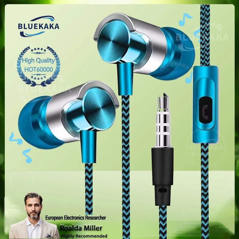 Nowe przewodowe słuchawki douszne 3,5 mm z redukcją szumów Ergonomiczna konstrukcja HiFi Stereo Sportowe słuchawki muzyczne do telefonu MP3 MP4