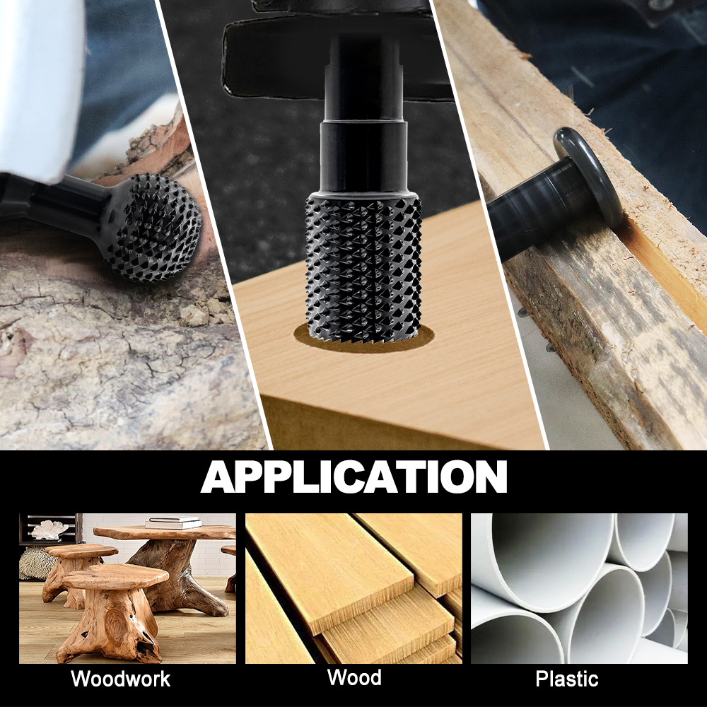 DARTOTEK File Drill Bits Wood Carving Bits Grinding Head Engraving Groove Countertop Woodworking Abrasive Tool Angle Grinder