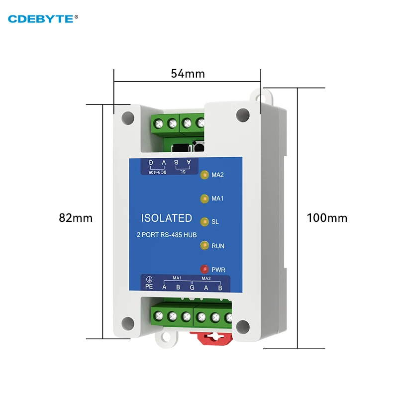 Industrielle 2-Wege-Cache Typ RS485 bis 1-Wege RS485 Hub DC 9 ~ 40V optische Isolation Multi zu einem Hub Cdebyte E810-R21 ESD-Schutz