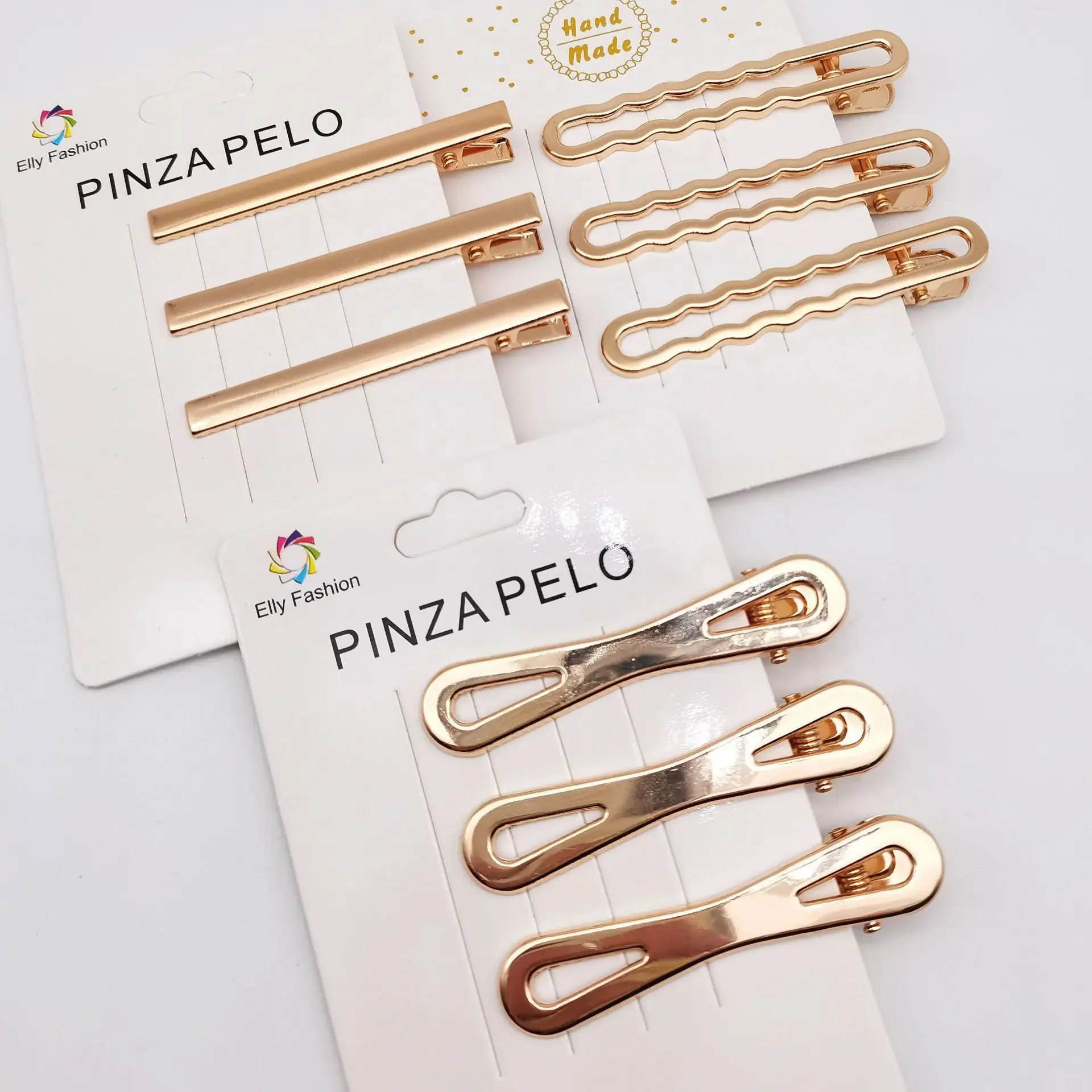 3 unids/set de horquillas de Metal simples coreanas para mujer, flequillo calado, Clip LATERAL, horquilla de Color dorado, accesorios de peinado rotos