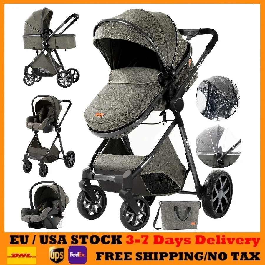 Passeggino 3in 1 Passeggino per carrozzina Passeggino leggero Passeggino reversibile Passeggino piatto con baldacchino