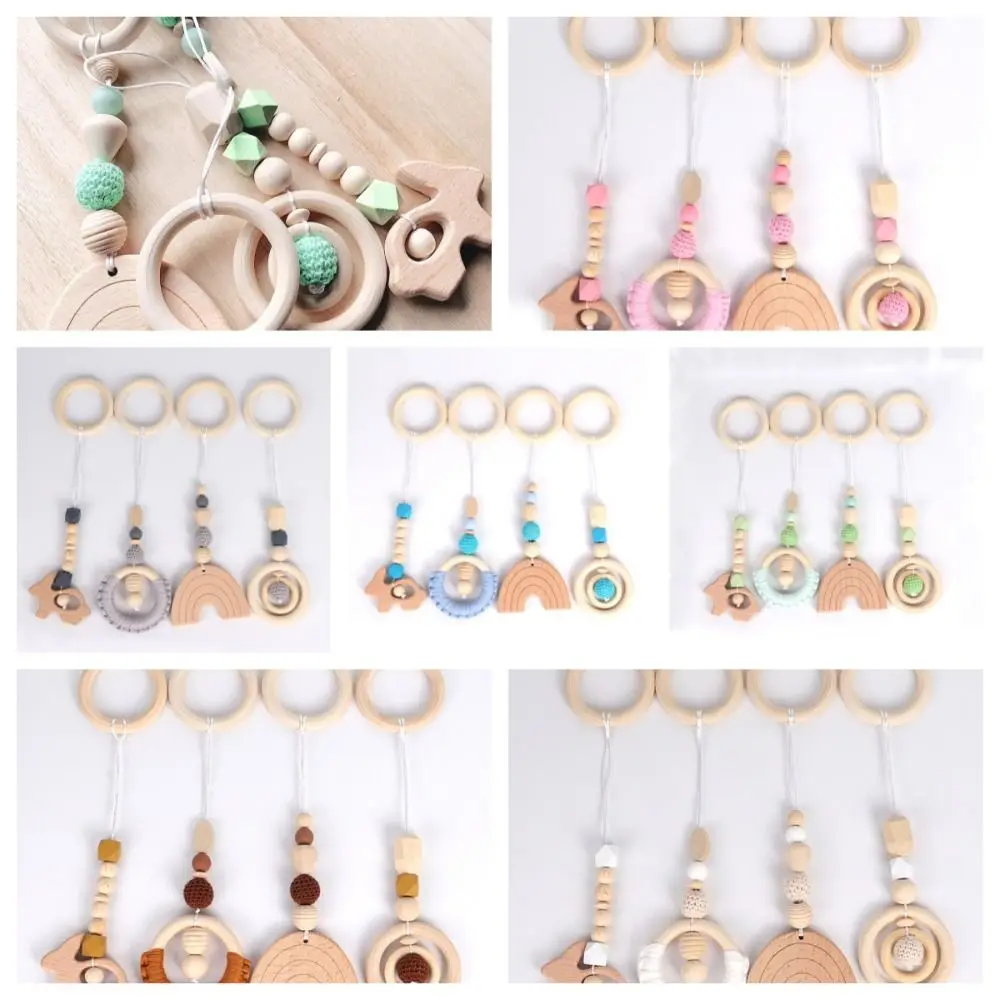 Nordic Style Baby Gym Toys Play Frame Nursery Sensory Ring-pull Toy Wooden Infant Child Clothes Rack Kids Toys Newborn Gift